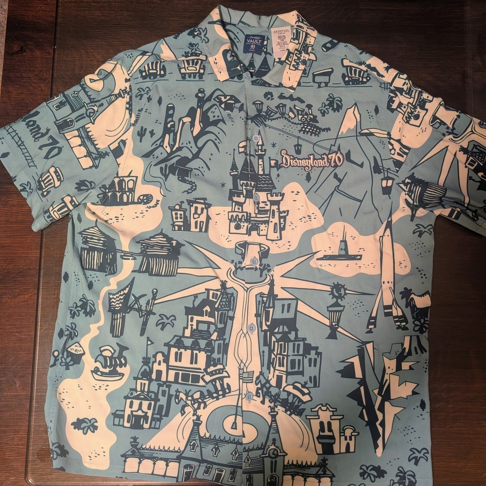 Disney 70th Anniversary Teal Graphic Men's Shirt